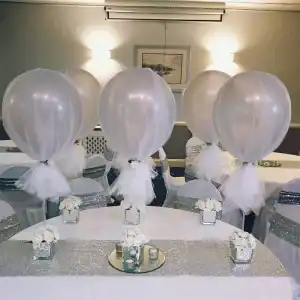 Centro de mesa globo con tul